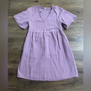 Women’s Old Navy Purple Crinkle Gauze Swing dress- extra small